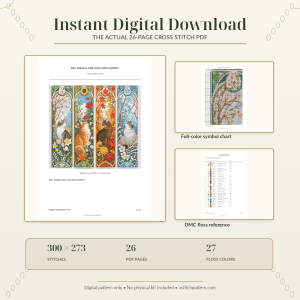 03-four-seasons-cats-digital-download-mockup Four Seasons Cats Cross Stitch Pattern Set
