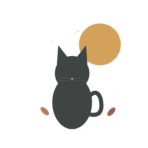 Original Black Cat Under the Moon illustration for upcoming cross stitch PDF pattern; design artwork not a stitched sample