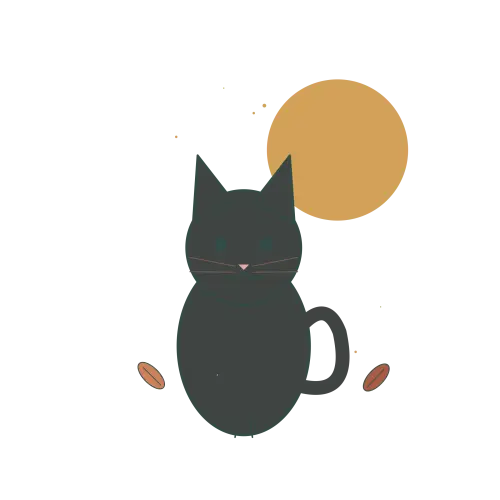 Original Black Cat Under the Moon illustration for upcoming cross stitch PDF pattern; design artwork not a stitched sample