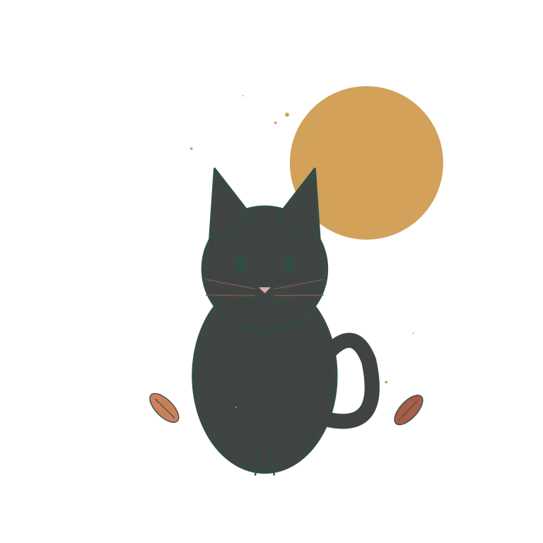 Original Black Cat Under the Moon illustration for upcoming cross stitch PDF pattern; design artwork not a stitched sample