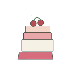 Cherry Cake Slice — Original Design Artwork Original Cherry Cake Slice illustration for cross stitch PDF design, not a photo of a stitched piece