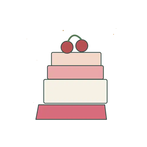 Original Cherry Cake Slice illustration for cross stitch PDF design, not a photo of a stitched piece