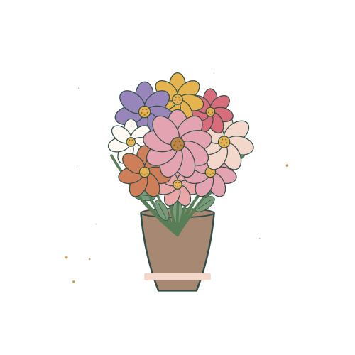 Original illustration of a cottagecore daisy jar, design source for a forthcoming cross stitch PDF chart