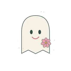 Cozy Friendly Ghost - Original Design Artwork Original Cozy Friendly Ghost illustration for upcoming cross stitch PDF pattern; design artwork not a stitched sample