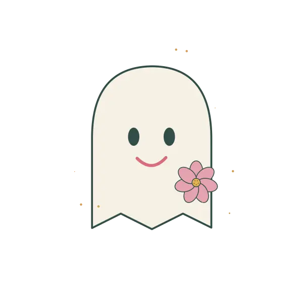 Cozy Friendly Ghost - Original Design Artwork Original Cozy Friendly Ghost illustration for upcoming cross stitch PDF pattern; design artwork not a stitched sample