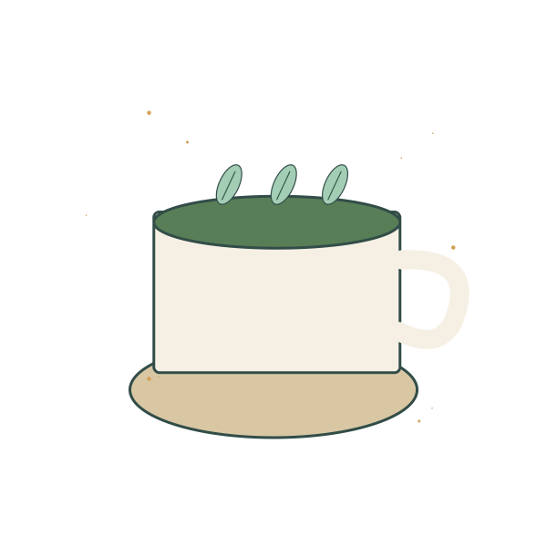 Matcha Latte Moment - Original Design Artwork Original Matcha Latte Moment illustration for upcoming cross stitch PDF pattern; design artwork not a stitched sample