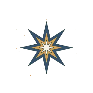Original Mini Christmas Star Ornament illustration for cross stitch PDF design, not a photo of a stitched piece