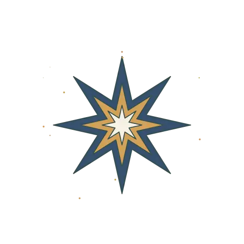 Original Mini Christmas Star Ornament illustration for cross stitch PDF design, not a photo of a stitched piece