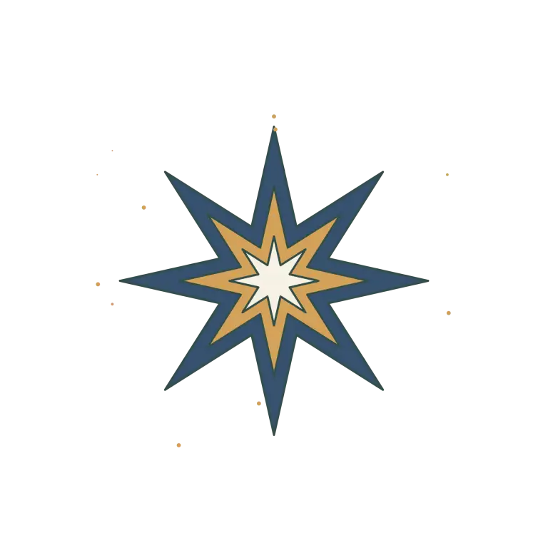 Original Mini Christmas Star Ornament illustration for cross stitch PDF design, not a photo of a stitched piece