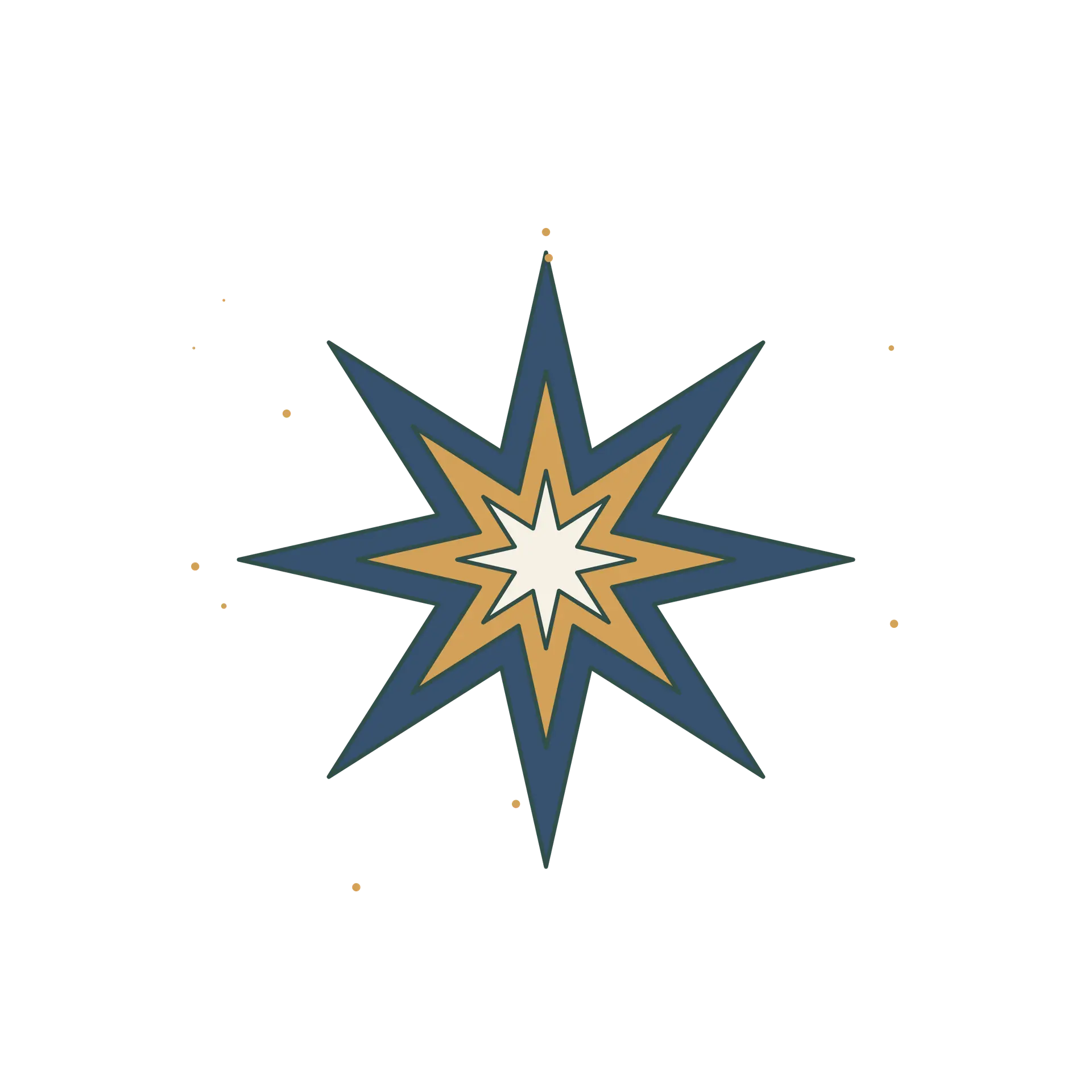 Original geometric star artwork for cross stitch inspiration