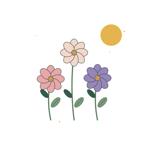 Original Moonlit Meadow Wildflower illustration to be converted to a counted cross stitch chart
