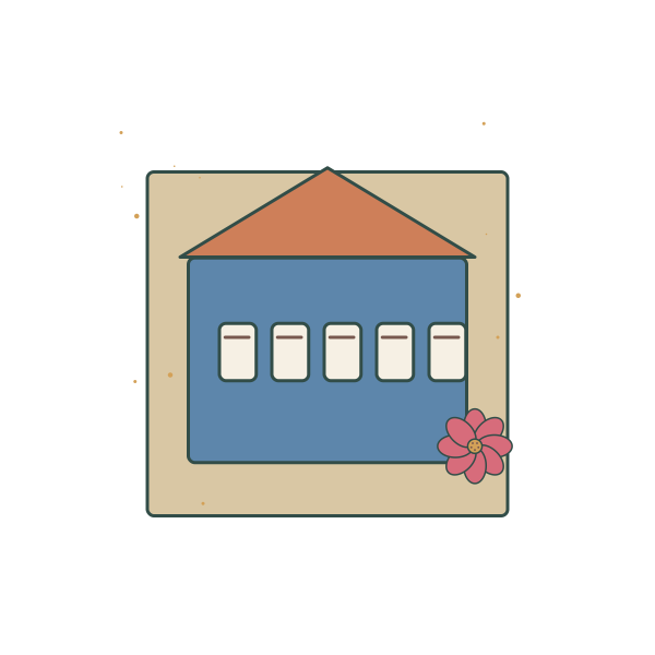 Original Paris Bookshop Window illustration for upcoming cross stitch PDF pattern; design artwork not a stitched sample
