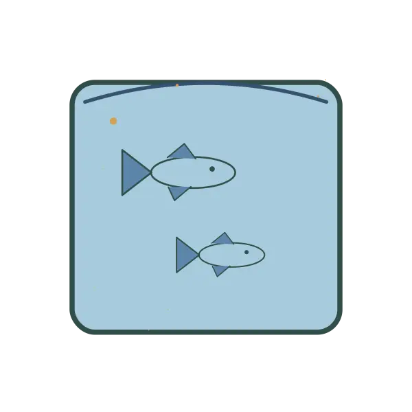 Original Retro Sardine Tin illustration for cross stitch PDF design, not a photo of a stitched piece