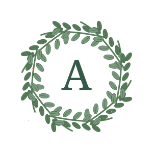 Original Sage Green Fern Monogram illustration for upcoming cross stitch PDF pattern; design artwork not a stitched sample
