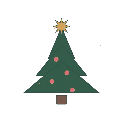 Original Scandi Christmas Tree illustration for upcoming cross stitch PDF pattern; design artwork not a stitched sample