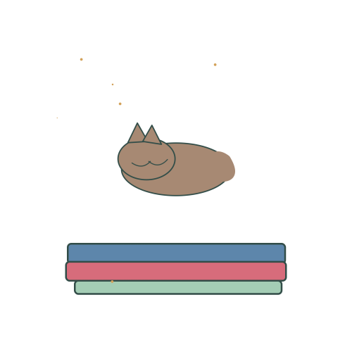 Sleeping Tabby on a Book Stack - Original Design Artwork Original Sleeping Tabby on a Book Stack illustration for upcoming cross stitch PDF pattern; design artwork not a stitched sample