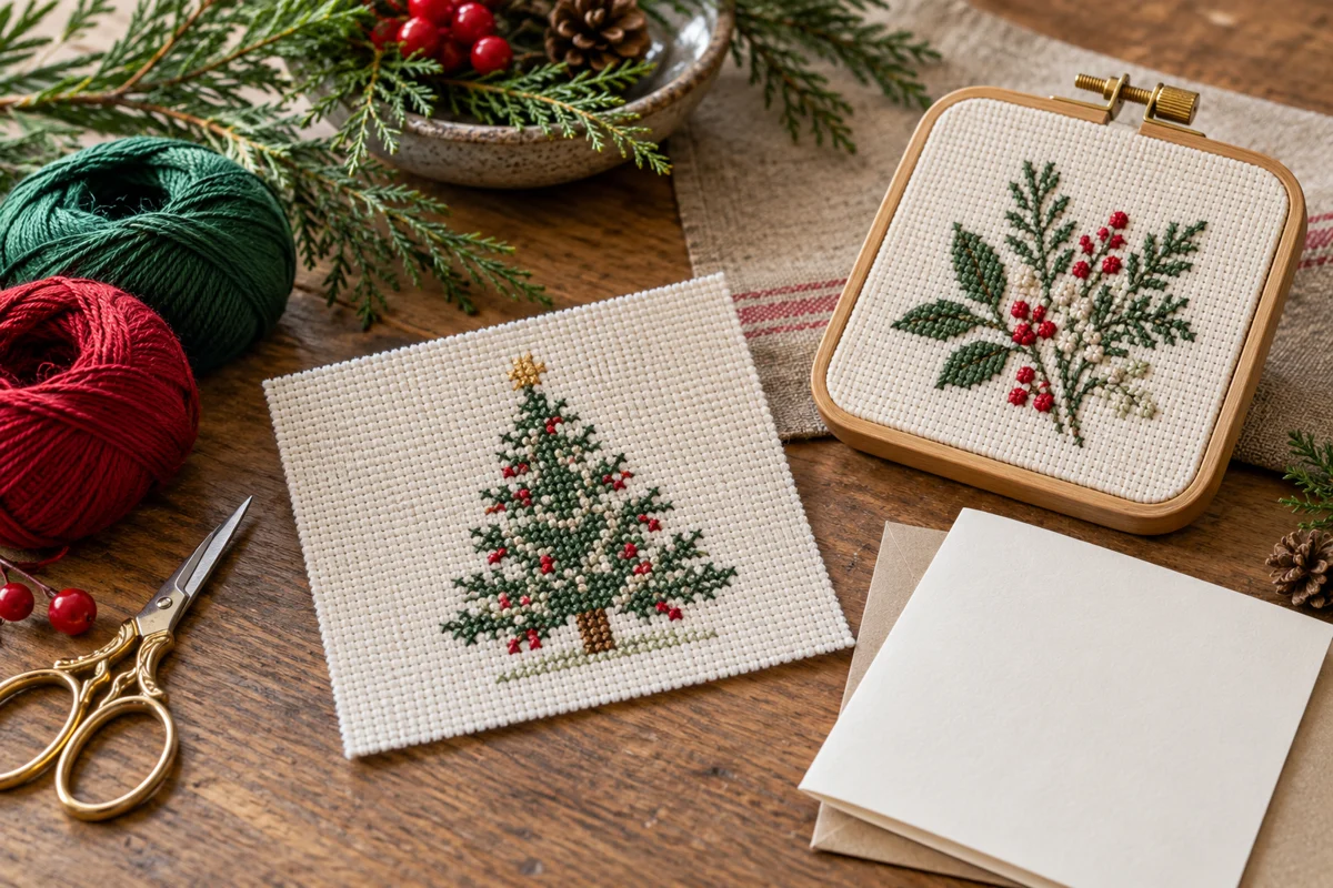 Christmas Cross Stitch Patterns: Plan Gifts, Cards and Wall Art Modern Cross Stitch Patterns & PDF Charts | XStitchPattern Christmas Cross Stitch Patterns illustrated with original stitched motifs on Aida cloth