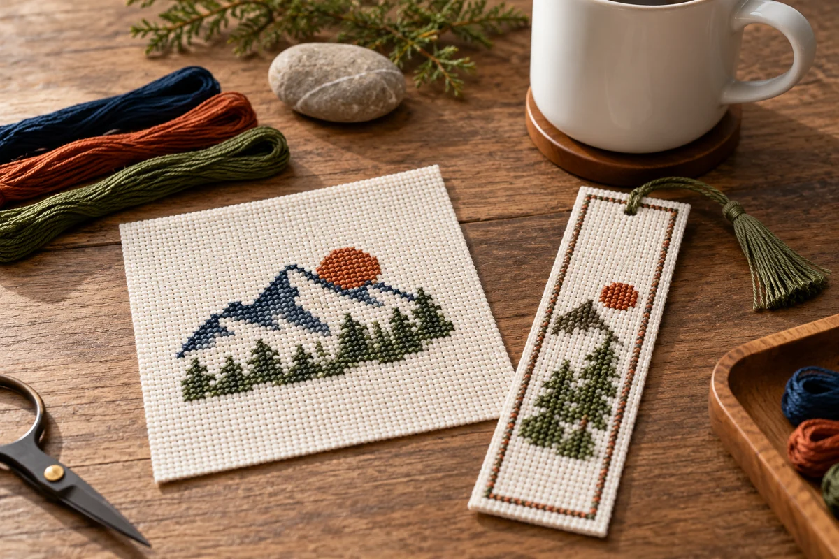 Father's Day Cross Stitch Patterns: Personal Gifts Beyond Slogans Modern Cross Stitch Patterns & PDF Charts | XStitchPattern Father's Day Cross Stitch Patterns illustrated with original stitched motifs on Aida cloth