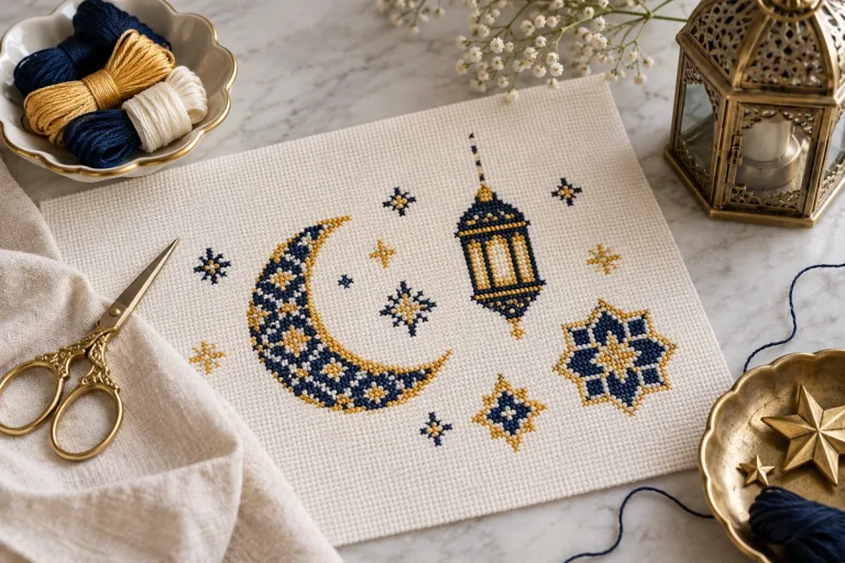 Ramadan Cross Stitch Patterns: Lanterns, Crescents and Gift Planning Modern Cross Stitch Patterns & PDF Charts | XStitchPattern