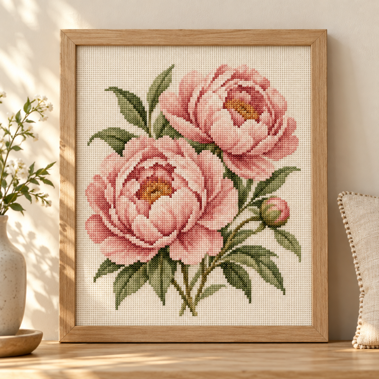 How to Substitute DMC Floss Colours in a Cross Stitch Pattern Modern Cross Stitch Patterns & PDF Charts | XStitchPattern Illustrative botanical cross stitch flowers with green leaves