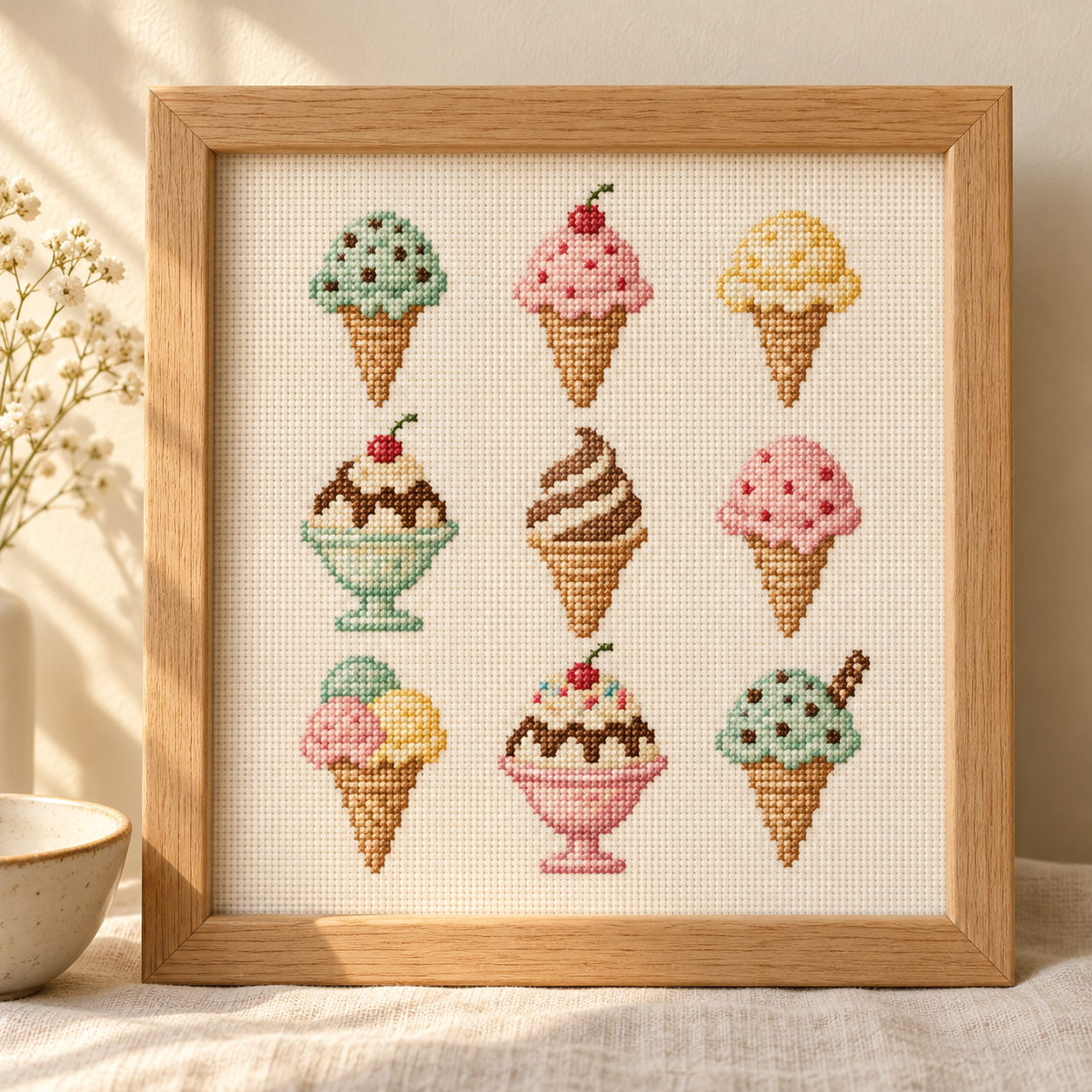 Food & Drink — framed cross stitch category illustration